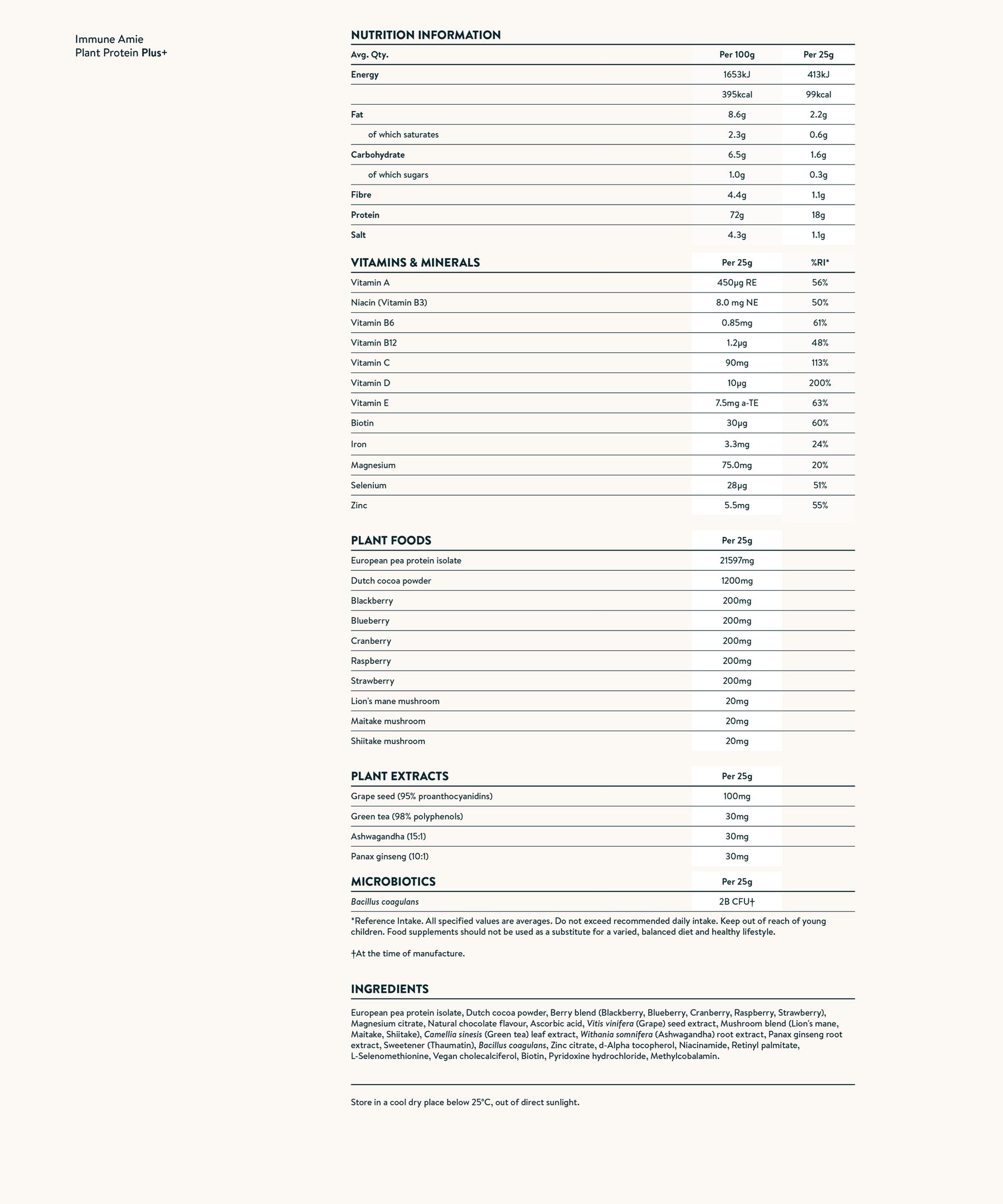 Nutrition facts image